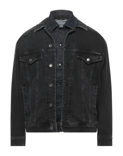 Dolce & Gabbana Tailored Denim And Wool Blend Jacket In Black