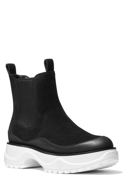 Shop Michael Michael Kors Dupree Chelsea Boot In Black/ White