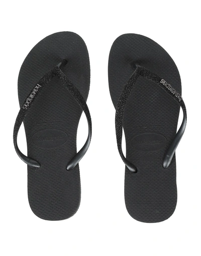 Shop Havaianas Woman Thong Sandal Black Size 11/12 Rubber
