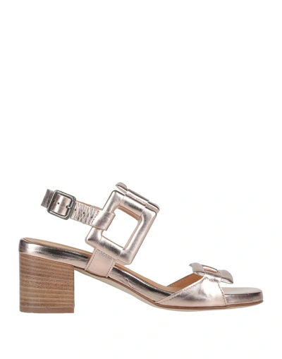 Shop Anna F . Woman Sandals Rose Gold Size 6 Soft Leather