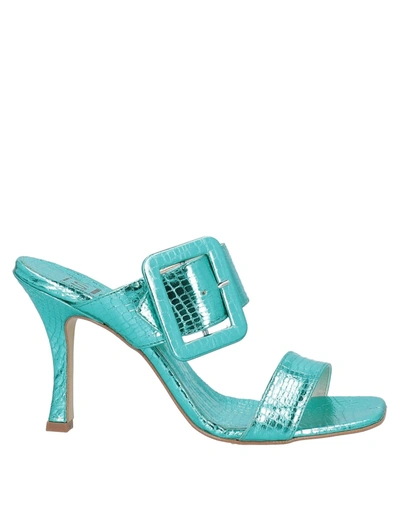 Shop Islo Isabella Lorusso Woman Sandals Turquoise Size 6 Textile Fibers In Blue