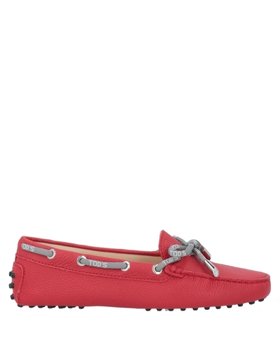 Shop Tod's Woman Loafers Red Size 5 Soft Leather