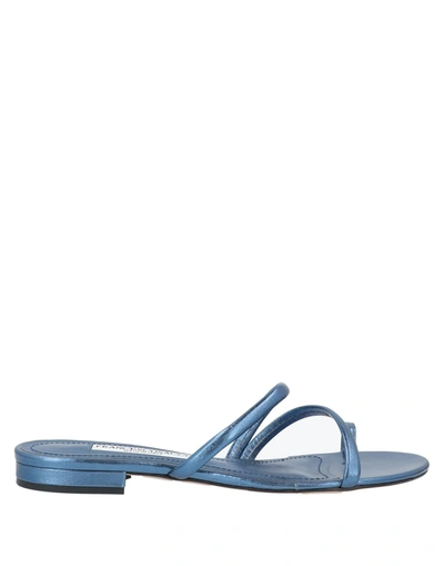 Shop Francesco Sacco Toe Strap Sandals In Blue