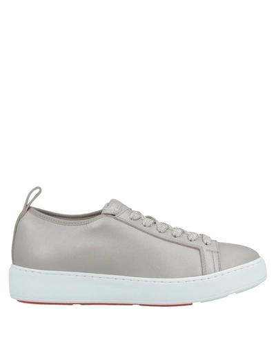 Shop Santoni Woman Sneakers Dove Grey Size 5 Soft Leather
