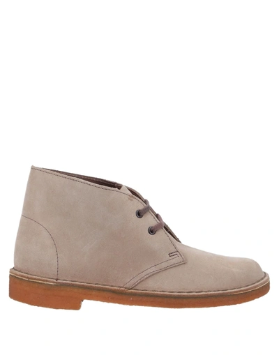 Shop Clarks Originals Ankle Boots In Dove Grey