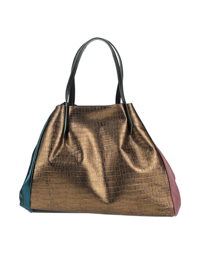 Shop Ebarrito Handbags In Bronze