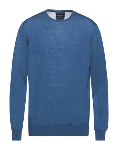 Shop Giorgio Armani Man Sweater Blue Size 38 Virgin Wool