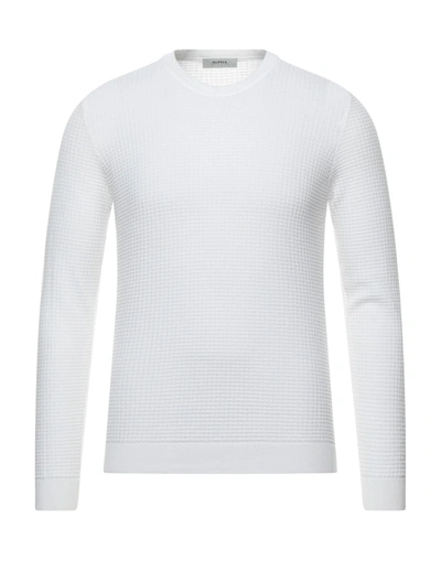 Shop Alpha Studio Man Sweater White Size 44 Cotton