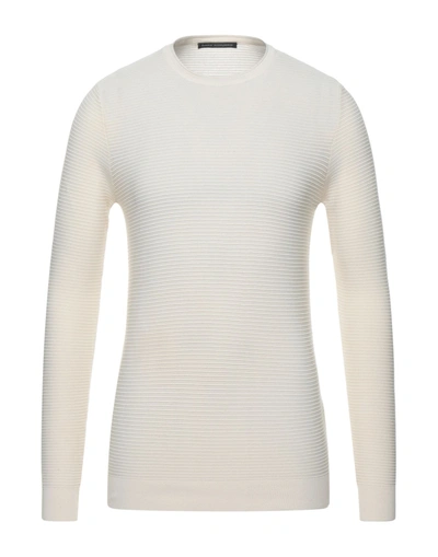 Shop Daniele Alessandrini Man Sweater Ivory Size 42 Cotton In White