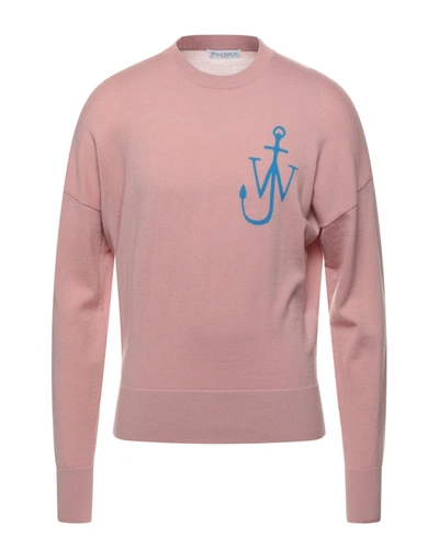 Shop Jw Anderson Man Sweater Pastel Pink Size M Wool