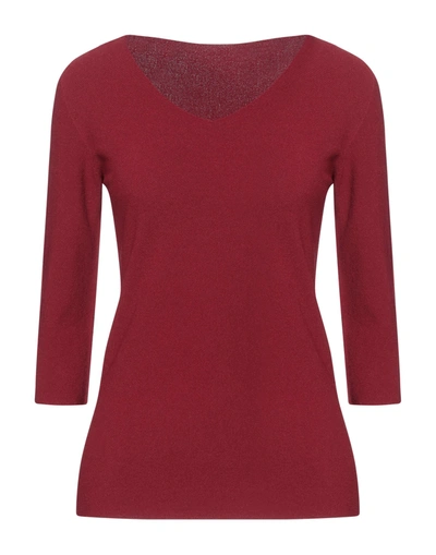Shop Giorgio Armani Woman Sweater Burgundy Size 4 Viscose, Polyester In Red