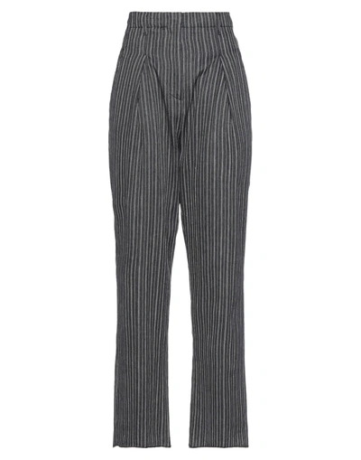 Maison Clochard Woman Pants Charcoal Size 29 Linen, Cotton, Polyester In Grey