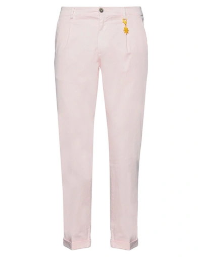 Shop Manuel Ritz Man Pants Light Pink Size 34 Cotton, Elastane