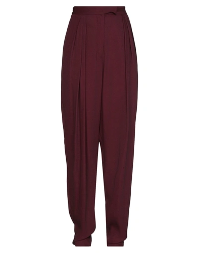 Shop Malloni Woman Pants Burgundy Size 6 Viscose In Red
