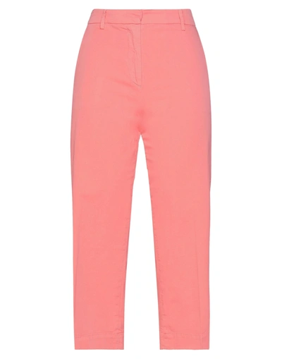 Shop Barba Napoli Woman Cropped Pants Salmon Pink Size 31 Cotton, Elastane