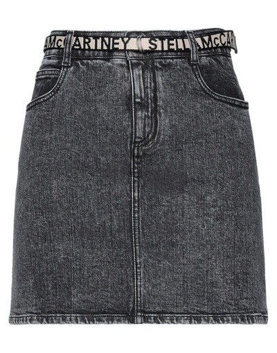 Shop Stella Mccartney Woman Denim Skirt Steel Grey Size 4-6 Cotton, Elastane, Polyester