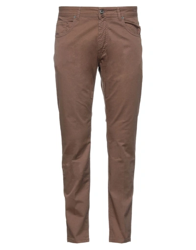 Shop Adaptation Man Pants Cocoa Size 40 Cotton, Elastane In Brown