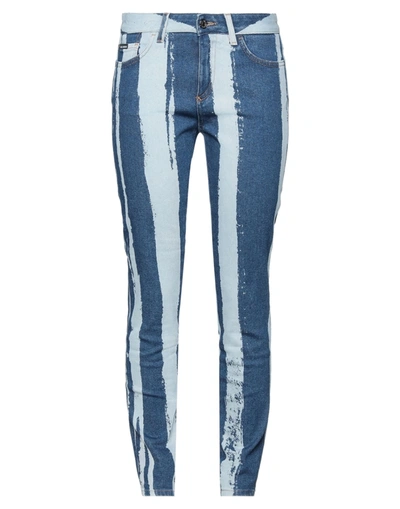 Shop Dolce & Gabbana Woman Jeans Blue Size 10 Cotton, Elastane, Calfskin