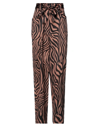 Shop Relish Woman Pants Tan Size L Polyester In Brown
