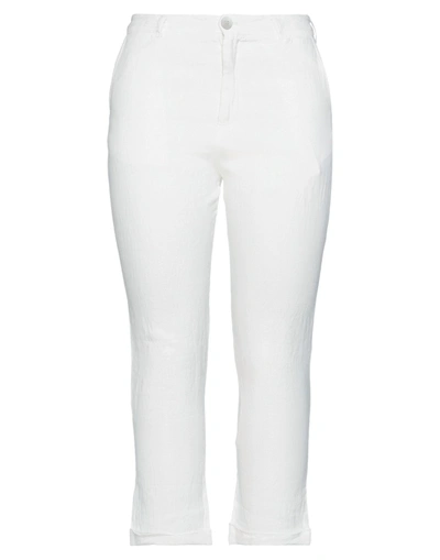 Shop Crossley Woman Pants White Size 4 Linen