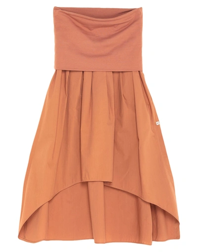 Manila Grace Midi Skirts In Orange