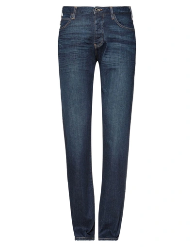 Shop Emporio Armani Man Jeans Blue Size 29w-34l Cotton, Elastane