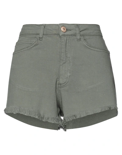 Shop !m?erfect Woman Shorts & Bermuda Shorts Military Green Size 26 Cotton, Elastane
