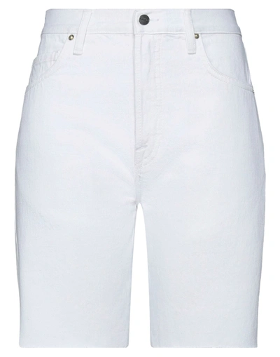 Shop Frame Woman Denim Shorts White Size 26 Cotton, Recycled Cotton, Recycled Polyester