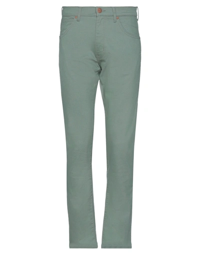Shop Wrangler Man Pants Military Green Size 30w-32l Cotton, Polyester, Elastane