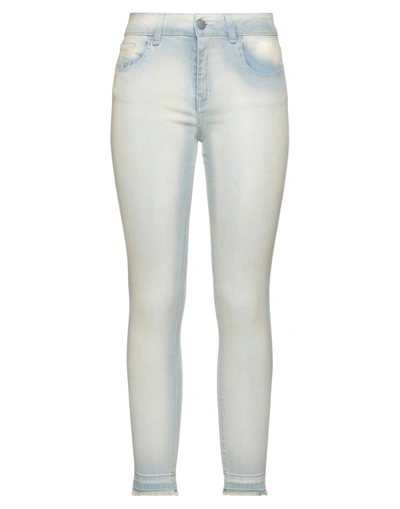 Shop Amen Woman Jeans Blue Size 10 Cotton, Elastomultiester, Rubber, Glass, Metal