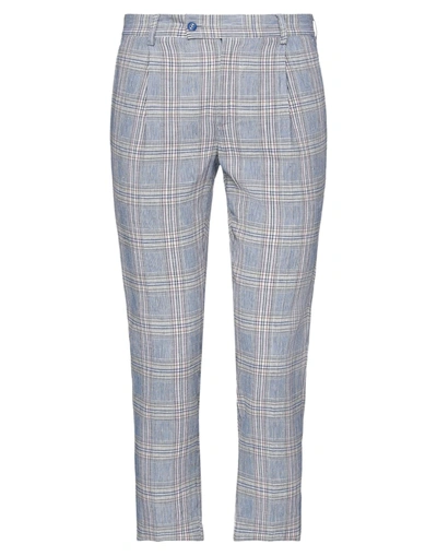 Shop Daniele Alessandrini Man Cropped Pants Blue Size 28 Cotton, Linen