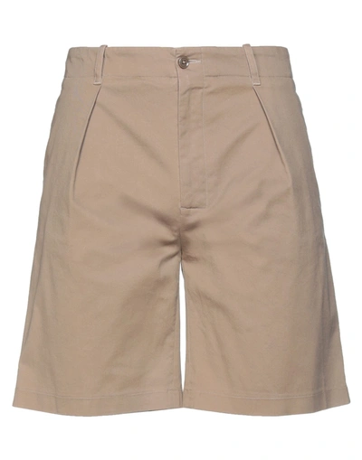 Shop Grey Daniele Alessandrini Man Shorts & Bermuda Shorts Light Brown Size 36 Cotton, Elastane In Beige