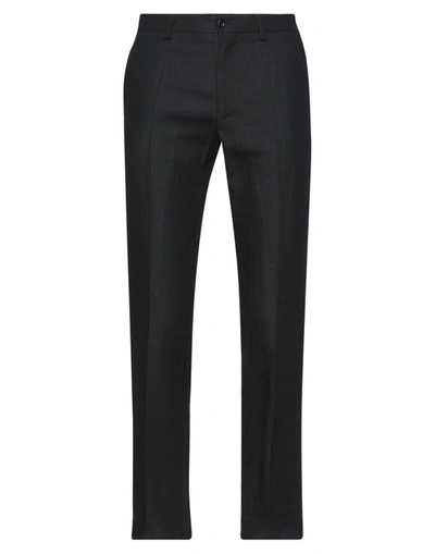 Shop Dolce & Gabbana Man Pants Black Size 42 Linen