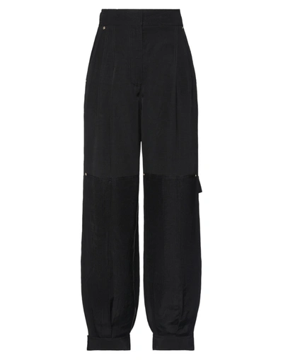Shop Loewe Woman Pants Black Size 4 Viscose, Linen, Calfskin