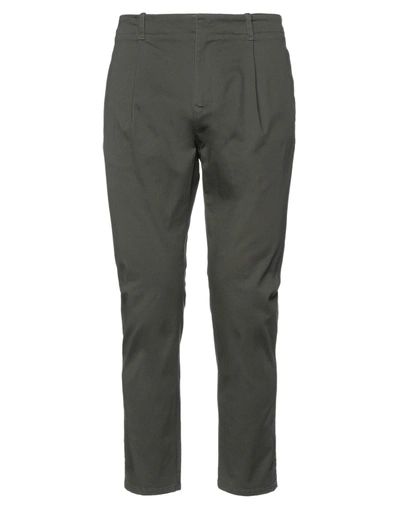Shop Grey Daniele Alessandrini Man Pants Military Green Size 30 Cotton, Elastane