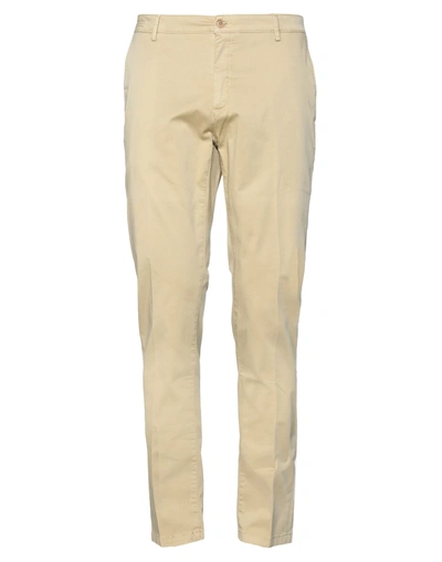 Shop Yan Simmon Man Pants Sand Size 40 Cotton, Elastane In Beige