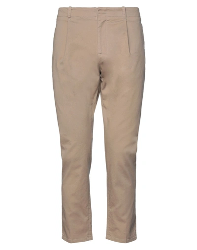 Shop Grey Daniele Alessandrini Man Pants Camel Size 34 Cotton, Elastane In Beige