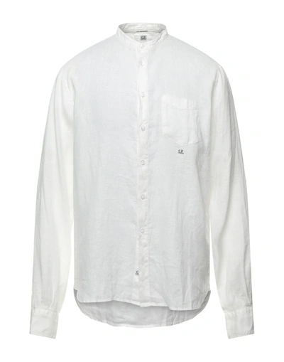 Shop C.p. Company C. P. Company Man Shirt White Size Xs Linen