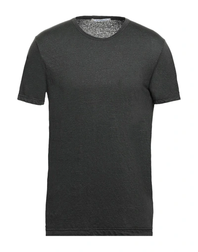 Shop Crossley Man T-shirt Lead Size M Linen, Elastane In Grey