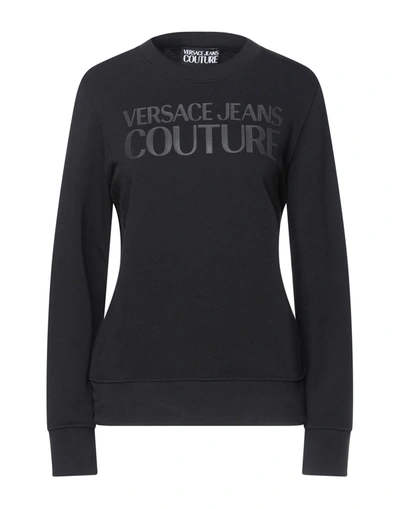 Shop Versace Jeans Couture Woman Sweatshirt Black Size Xl Organic Cotton, Elastane