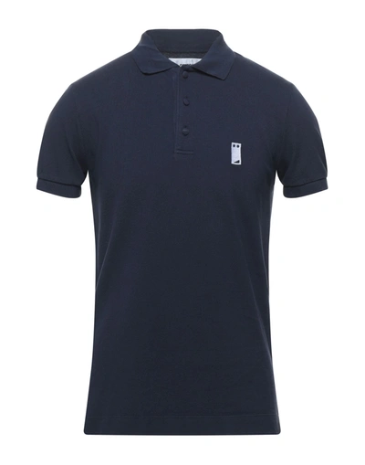 Shop Mauro Grifoni Polo Shirts In Dark Blue