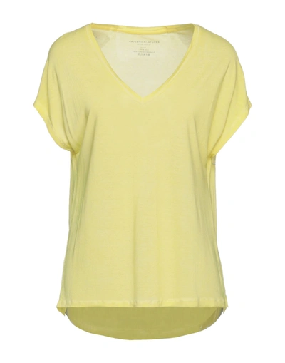 Shop Majestic Filatures Woman T-shirt Yellow Size 1 Silk