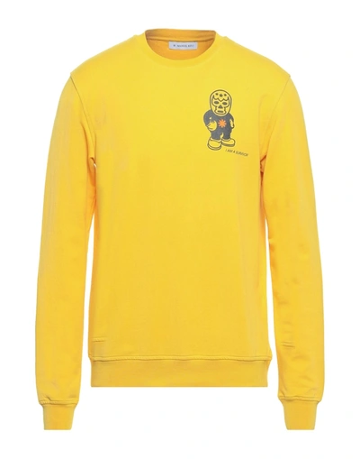 Shop Manuel Ritz Man Sweatshirt Yellow Size Xxl Cotton, Elastane