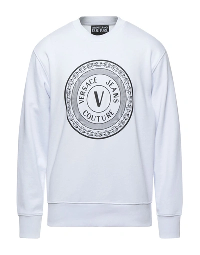 Shop Versace Jeans Couture Man Sweatshirt White Size Xl Cotton, Elastane