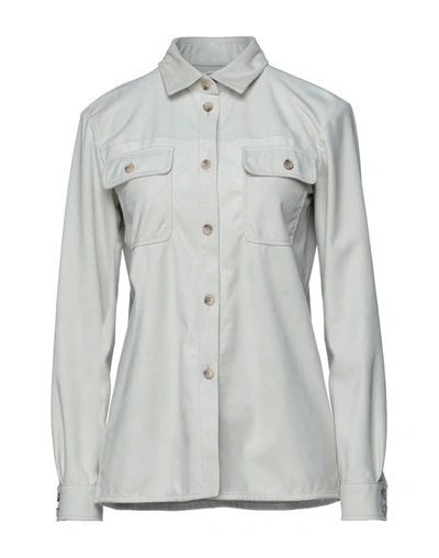 Shop Armani Collezioni Woman Shirt Light Grey Size 4 Goat Skin