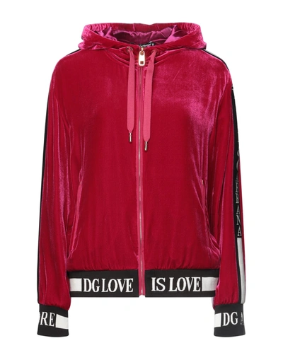 Shop Dolce & Gabbana Woman Sweatshirt Fuchsia Size 2 Viscose, Silk, Elastane In Pink