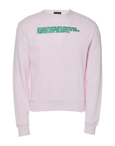 Shop Calvin Klein 205w39nyc Sweatshirts In Light Pink