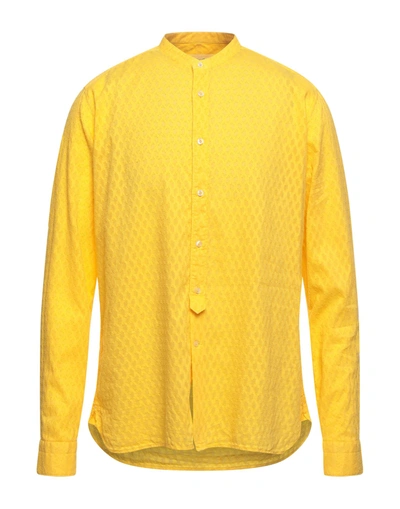 Shop Tintoria Mattei 954 Man Shirt Ocher Size 16 ½ Cotton In Yellow