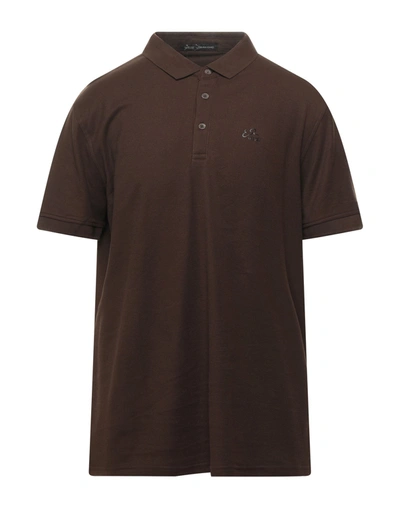 Shop Yes Zee By Essenza Man Polo Shirt Brown Size S Cotton