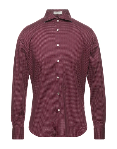 Shop Adaptation Man Shirt Burgundy Size 16 Cotton In Red